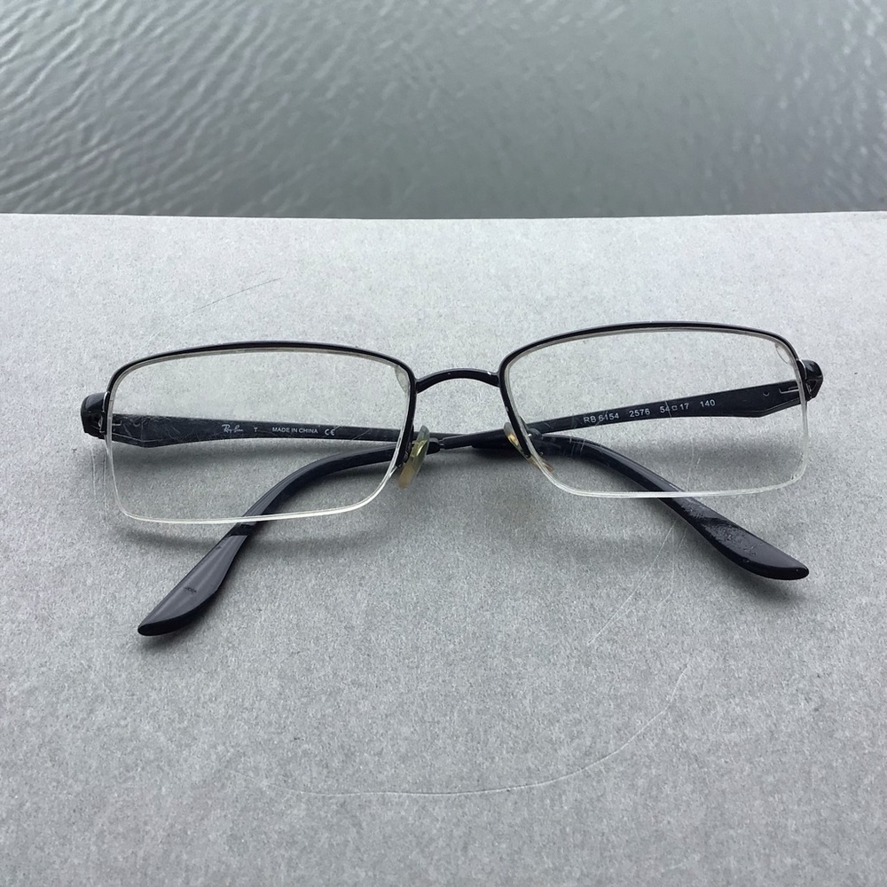 Ray Ban Teen Half Rim Square Silver and Black Eyeglasses RB 6154 Frames - Picture 1 of 12